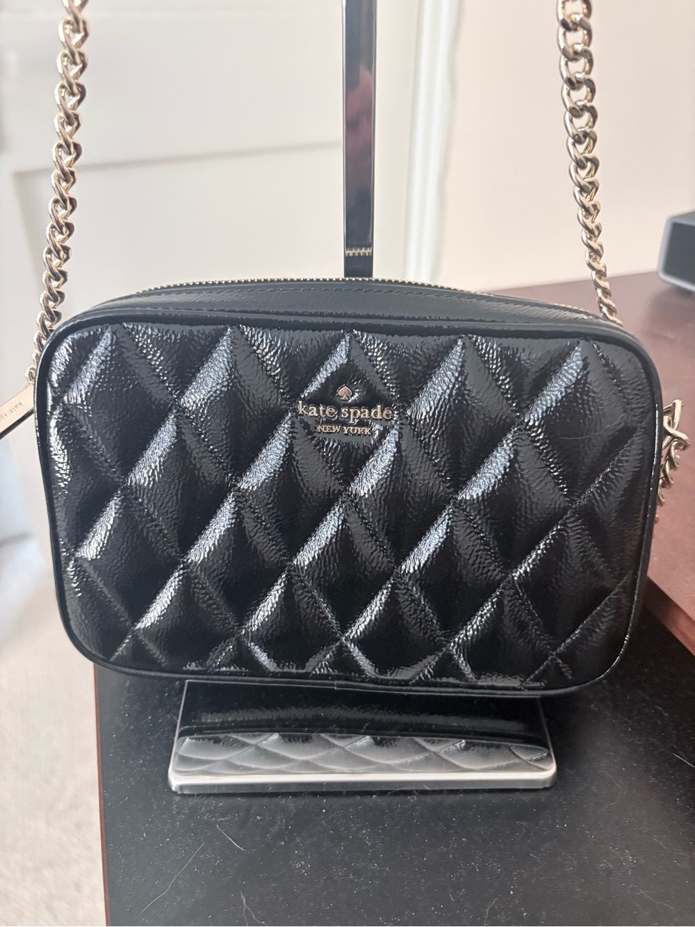 Kate Spade Glimmer Quilted Patent Leather Crossbody - Like New